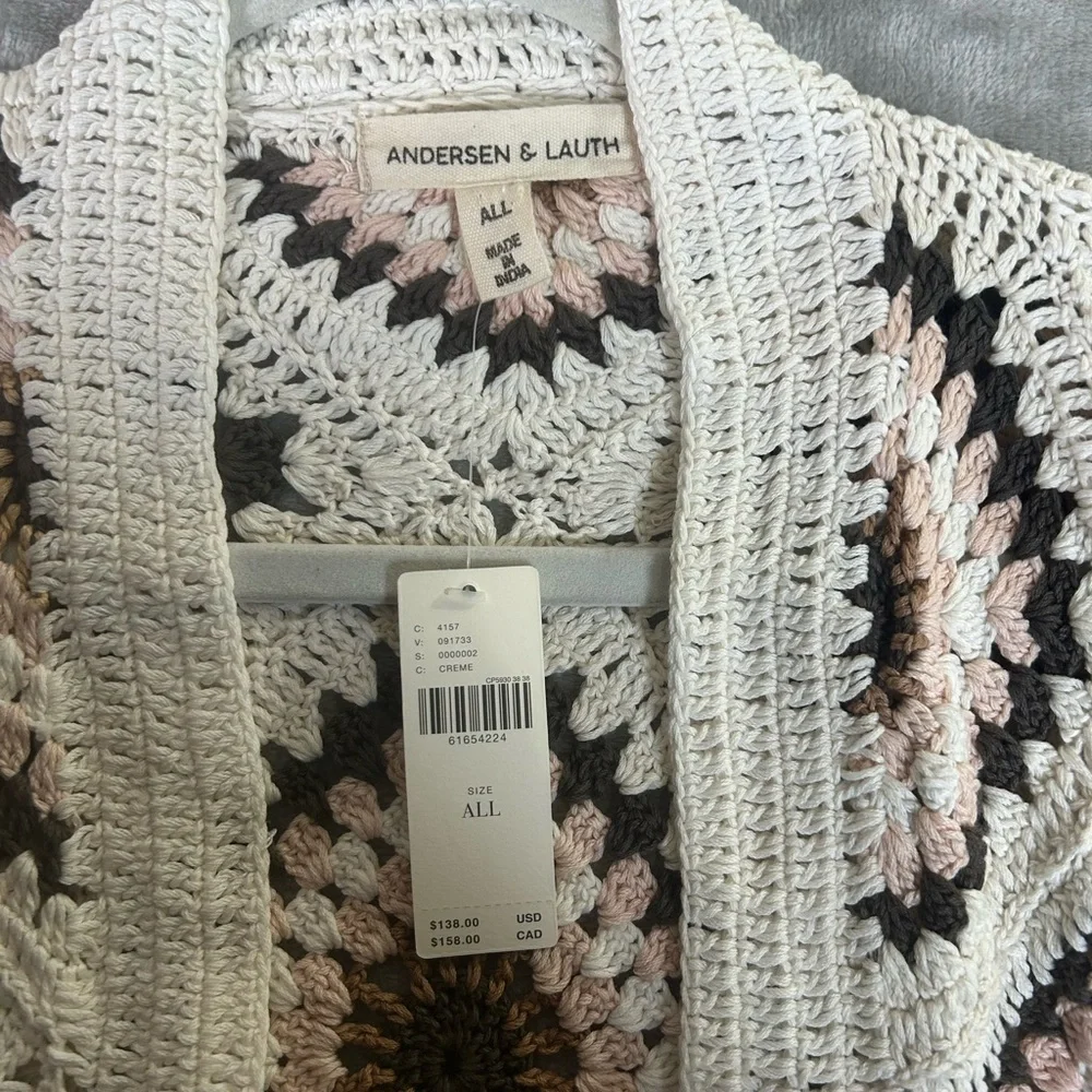 NWT Anthropologie amber crochet cardigan oversized - Picture 8 of 14